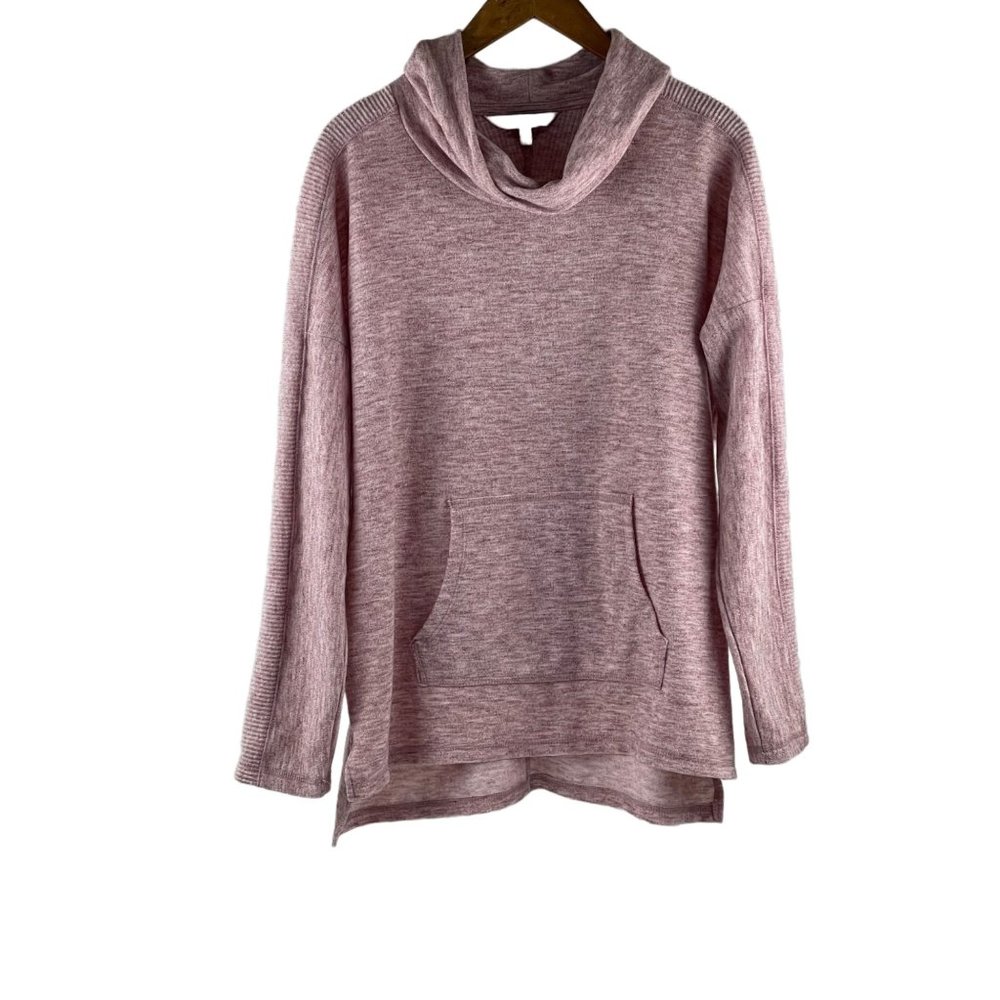 Sonoma Womens Pullover Crowl Collar Pink Purple Size L